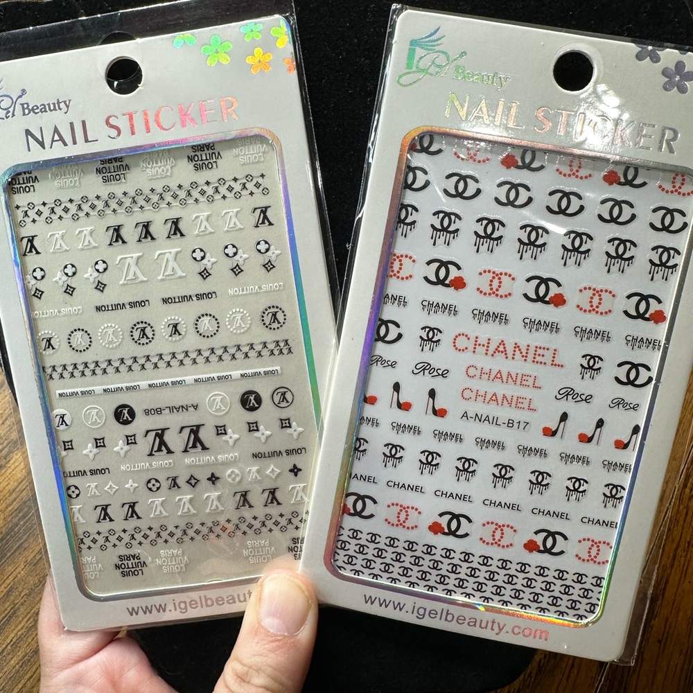 New Nail Sticker Set - Black and Red Designs